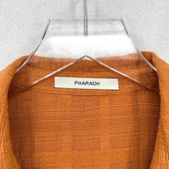 PHAROAH COLLECTION Audrey Band Sleeve Shirt Womens Medium Gossamer Check Cotton - Picture 11 of 14